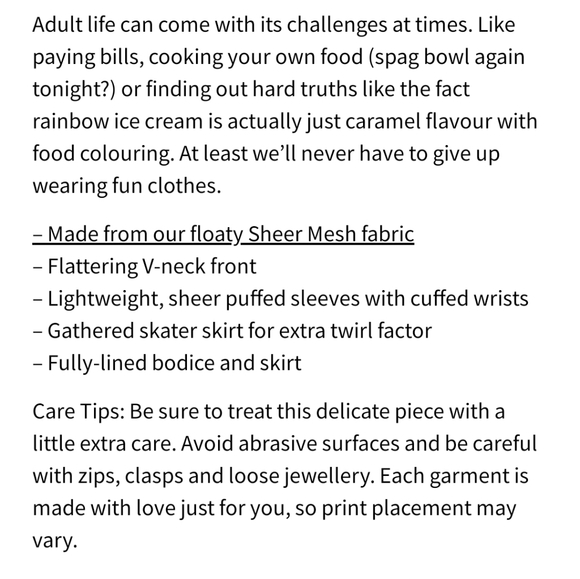 Blackmilk Rainbow Ice Cream Romance Twirl SOLD - Picture 6 of 7